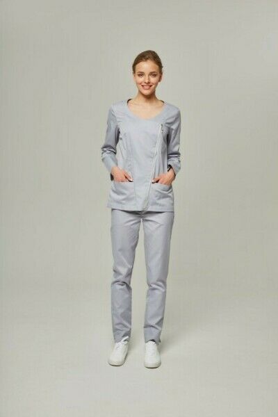 Туника женская Dr. Nice с косой молнией, серый, 44