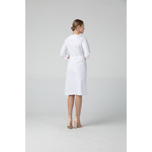 Платье Dr. Nice с серым поясом, белый, 46 - фото 4