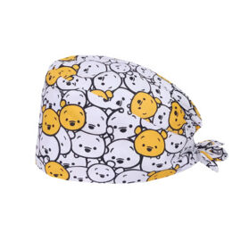 Шапочка медицинская, принт "Винни-Пух", белый