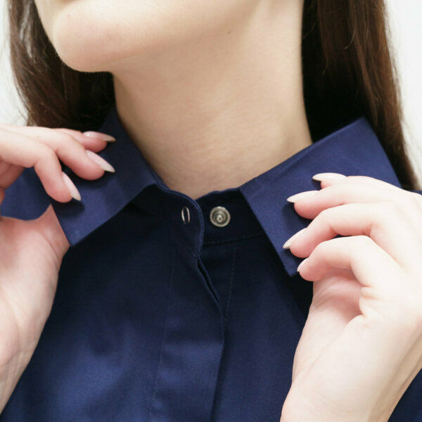 Рубашка женская на кнопках TZ450, темно-синий, 44 - фото 2