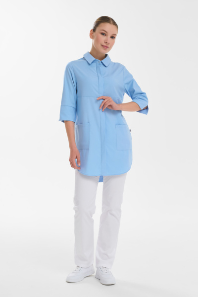 Рубашка женская на кнопках Тезис TZ450, голубой, 50 - фото 2