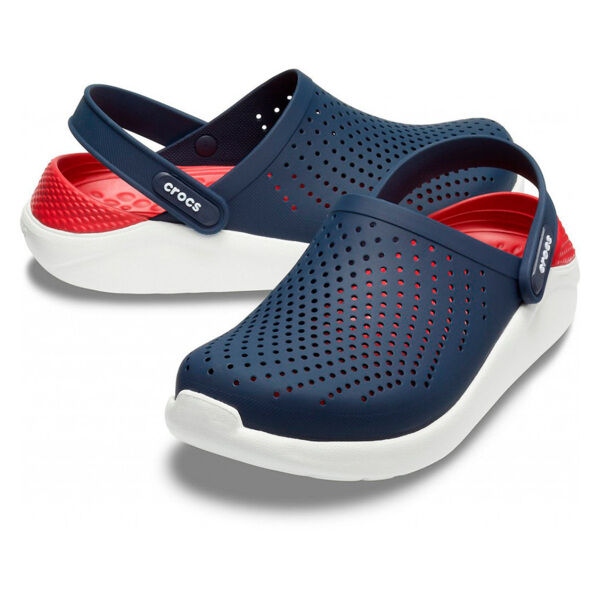 Сабо CROCS LiteRide Clog, темно-синие с красным задником, 45-46 - фото 1