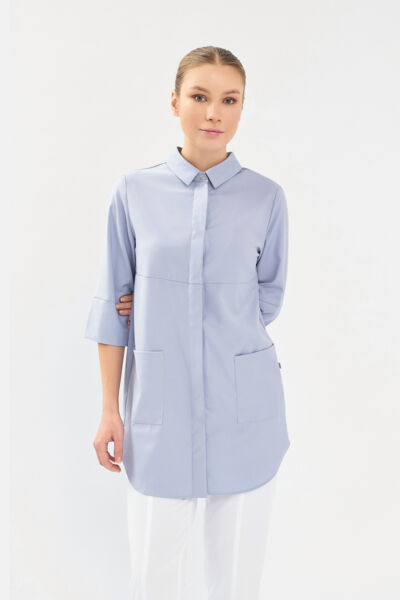 Рубашка женская на кнопках Тезис TZ450, серый, 44 - фото 1