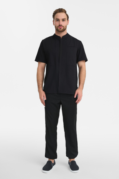 Рубашка мужская на молнии Тезис TZ700, черный, 58 - фото 2