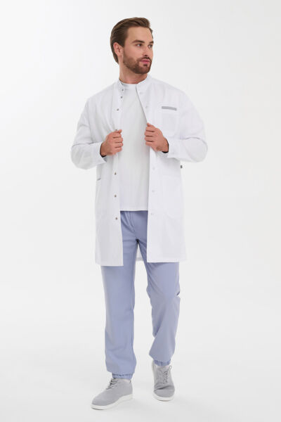 Халат мужской на кнопках Тезис TZ810, белый, 48 - фото 4