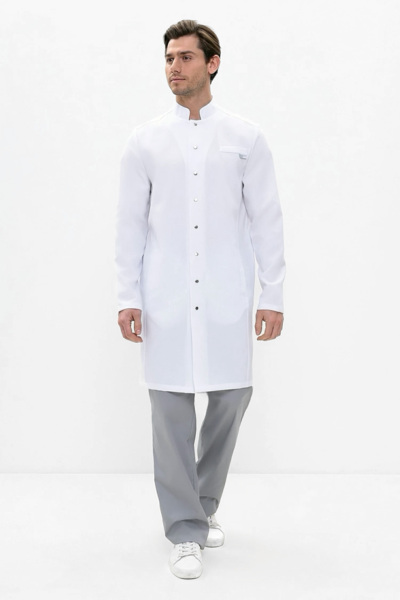 Халат мужской 584 Streich, длинный рукав, белый, 54 - фото 3