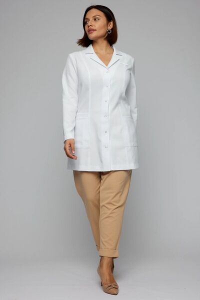 Халат женский 233 Streich, длинный рукав, белый, 54 - фото 7