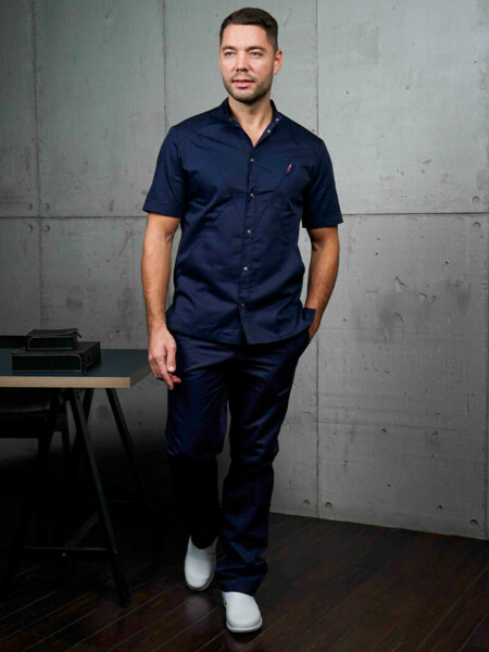 Блуза мужская «Алекс», темно-синий, 46 - фото 0
