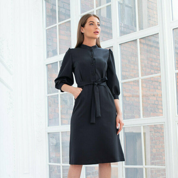 Платье Dr. Nice «Beauty» на пуговицах, черный, 52 - фото 2