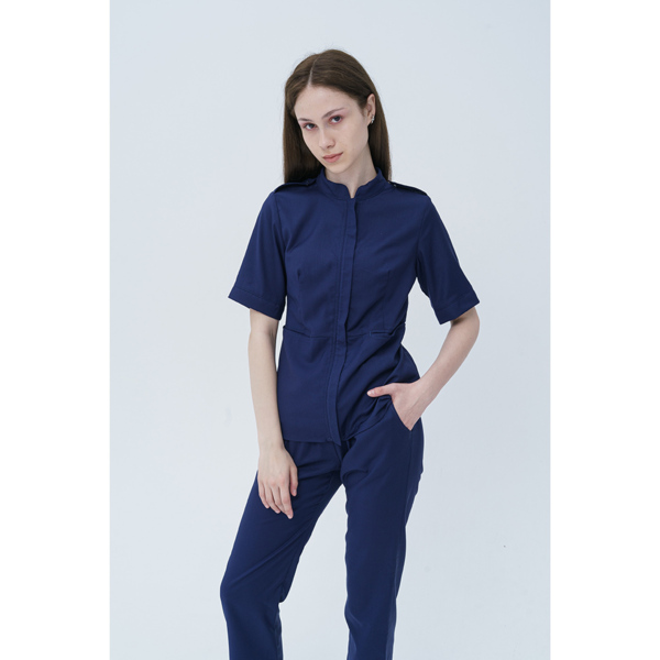Рубашка женская на молнии TZ400, темно-синий, 40 - фото 0