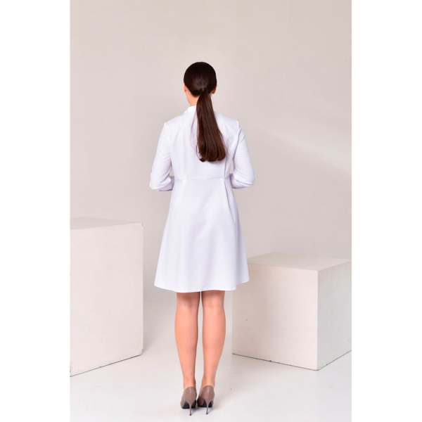 Халат женский с расклешенной юбкой, белый, 48 - фото 3