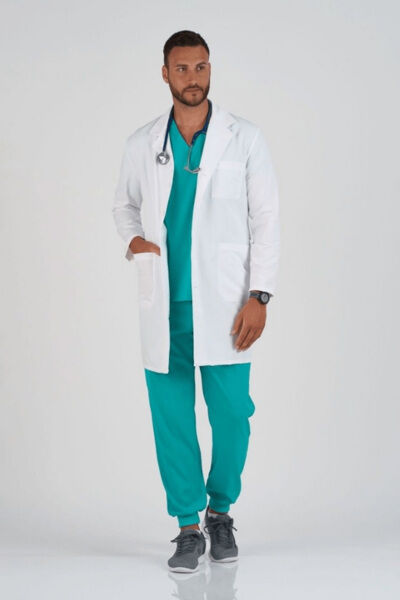 Халат мужской Тезис TZ834 на пуговицах, белый, 44