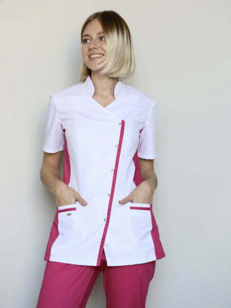 Блуза женская «Венеция», белый/фуксия, 48 - фото 1