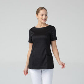 Туника женская Dr. Nice с молнией сзади, короткий рукав, черный, 40