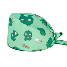 Шапочка медицинская, принт "Счастливый динозаврик", зеленый