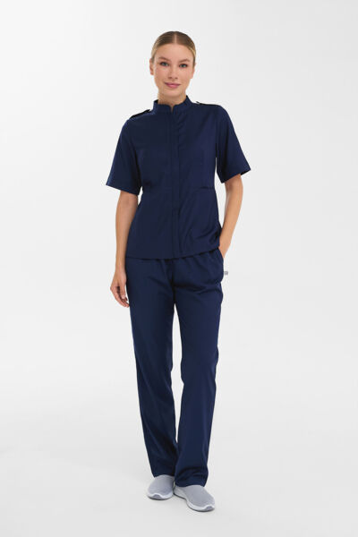 Рубашка женская на молнии Тезис TZ400, темно-синий, 50 - фото 2