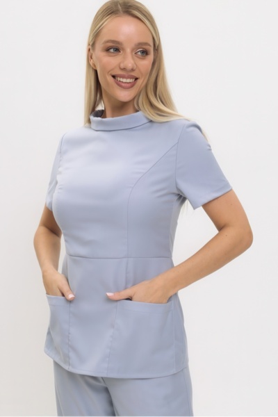 Туника женская Dr. Nice «Ирэн», со стойкой, серый, 54 - фото 2