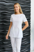 Туника женская Dr. Nice с молнией сзади, короткий рукав, белый, 42