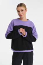 Свитшот женский Тезис TZ113, tangle, черный/фиолетовый, 52-54