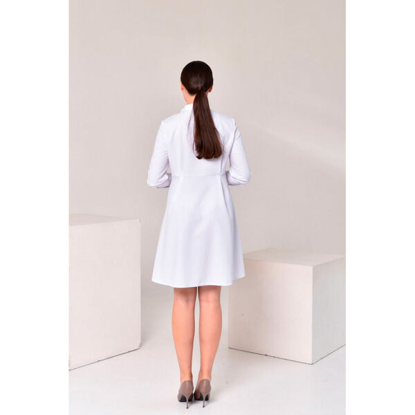 Халат женский с расклешенной юбкой, белый, 50 - фото 3