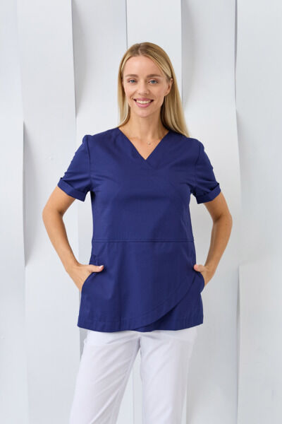 Туника женская Dr. Nice, короткий рукав, синий, 44