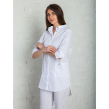 Рубашка женская на кнопках, белый, 56