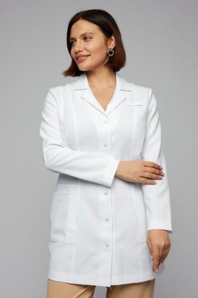 Халат женский 233 Streich, длинный рукав, белый, 52 - фото 6