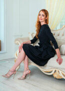 Халат-платье с запахом сзади, черный, 48