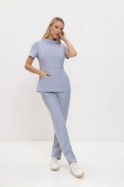 Туника женская Dr. Nice «Ирэн», со стойкой, серый, 50 - фото 3