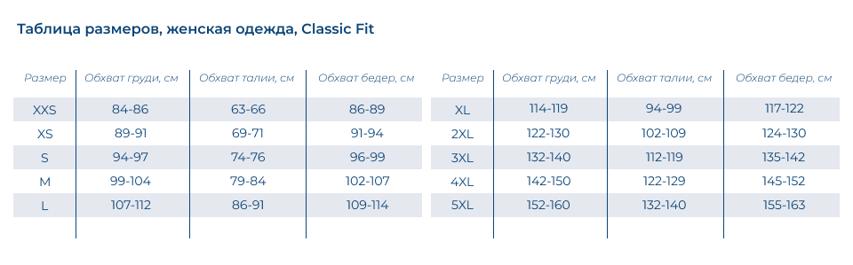 Таблица размеров_Cherokee-классик