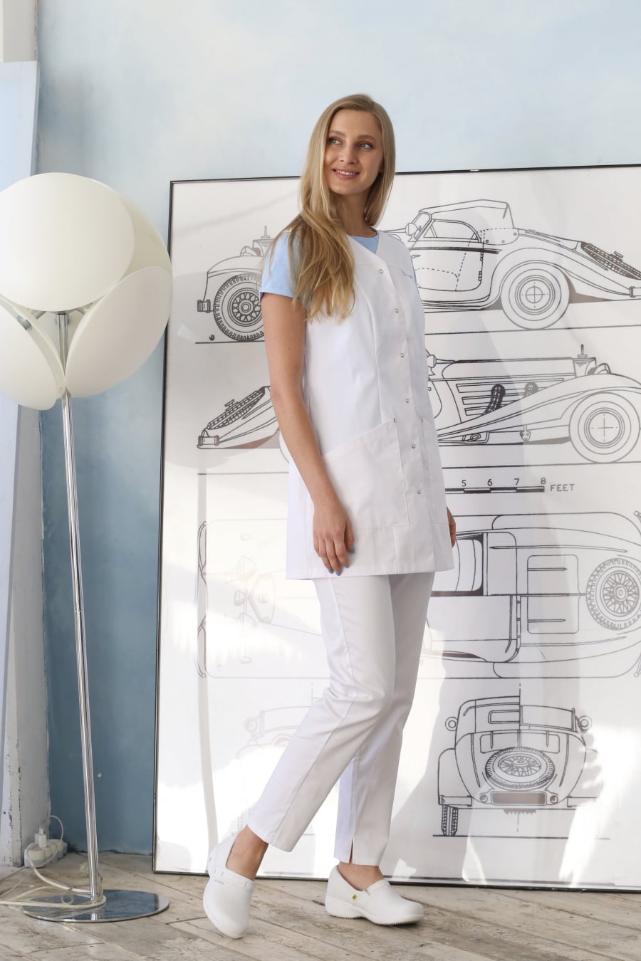 Блуза женская «Локон», белый, 52