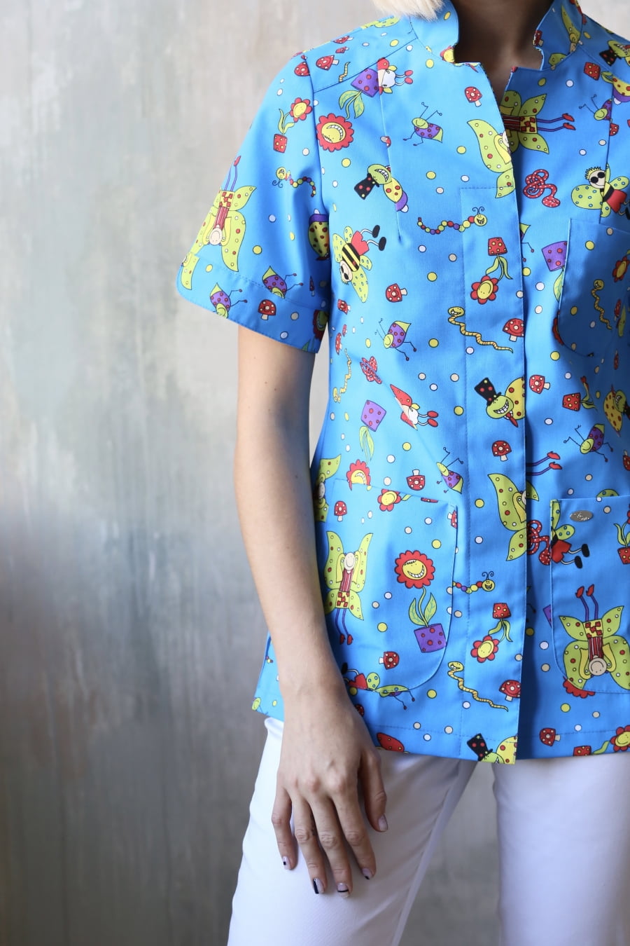 Блуза женская «Педиатр», синий, 54