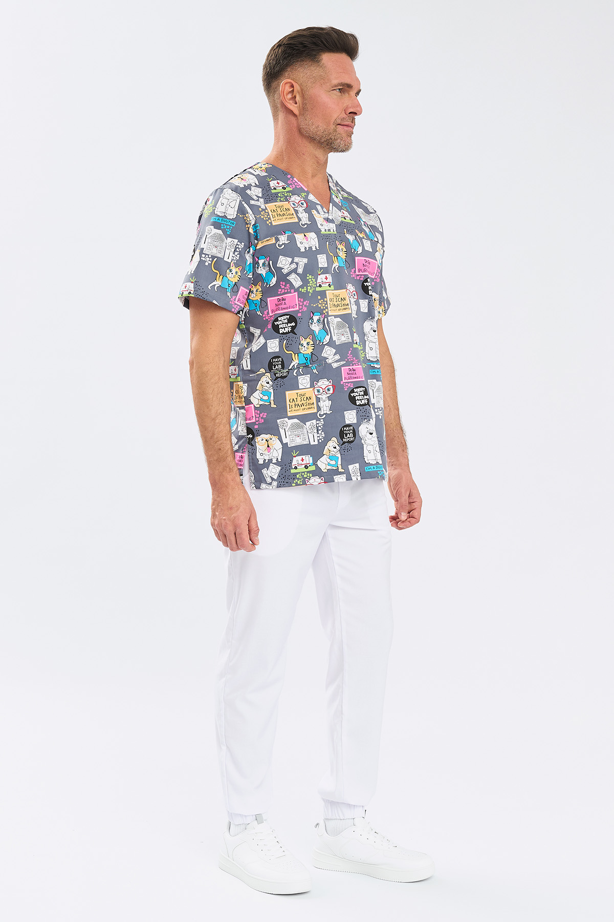 Туника мужская Тезис TZ600, принт "Котики и собачки", 54