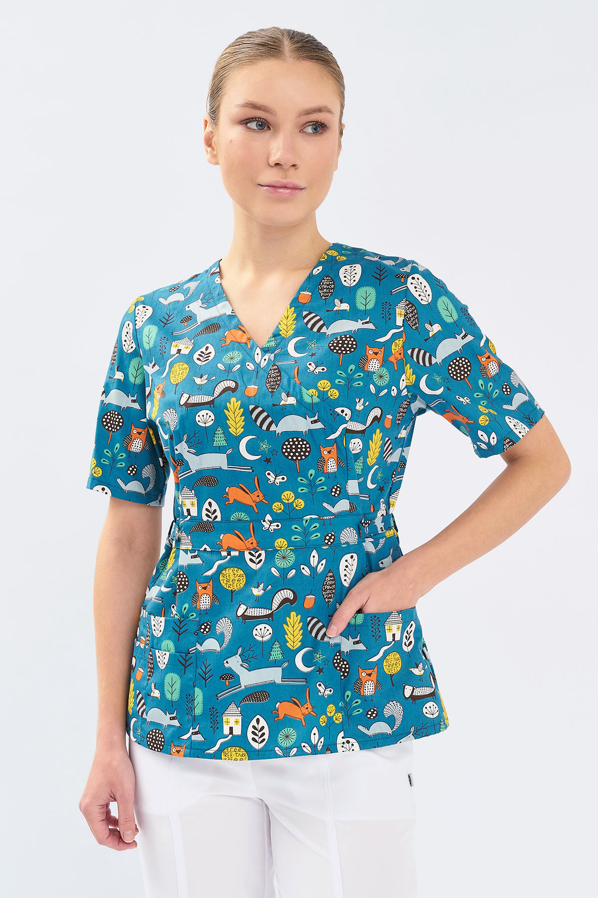 Туника женская Тезис TZ305, принт "Звери", 48