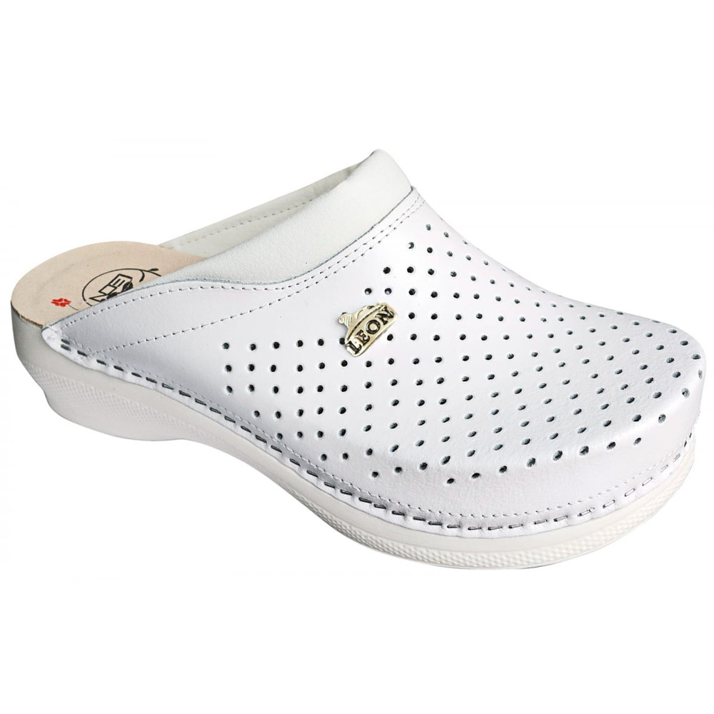 Сабо Леон PU100, женские, белые, 37
