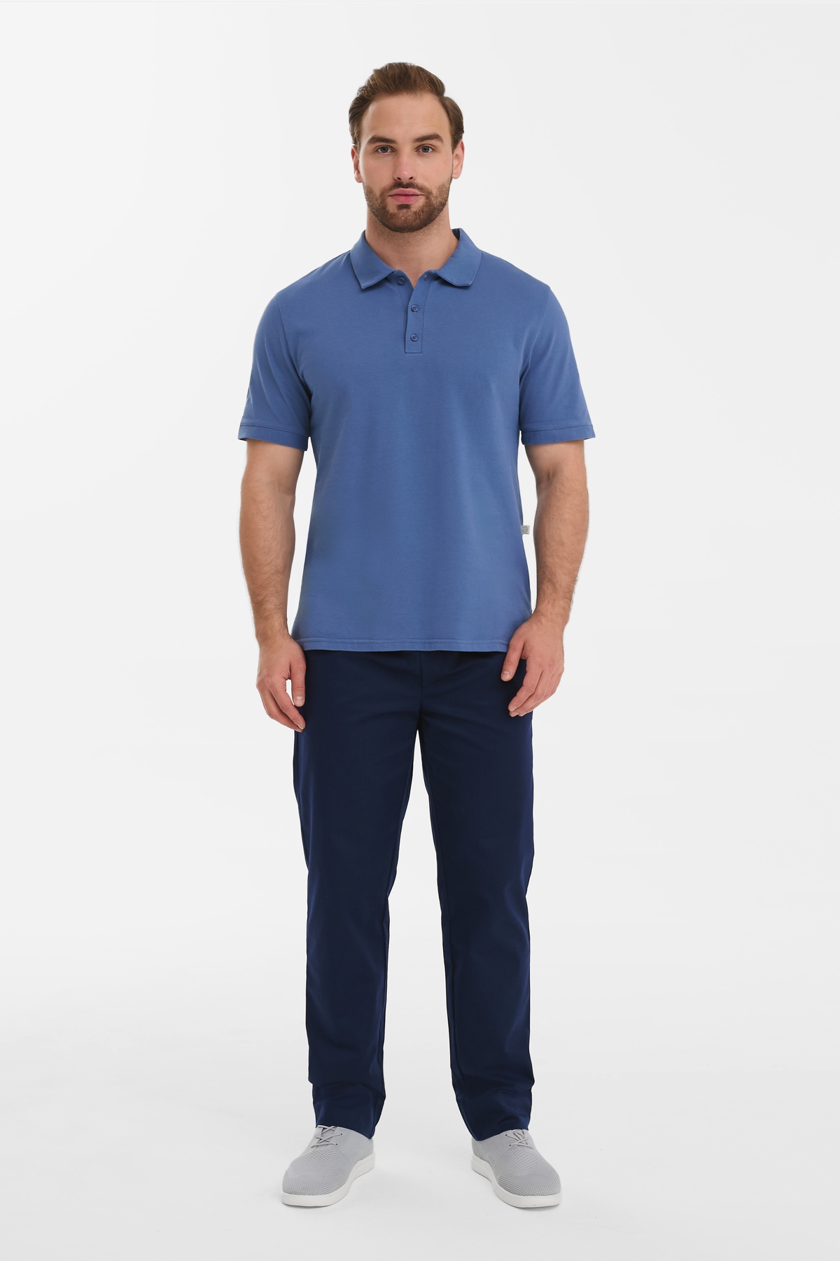 Поло мужское Тезис TZ550, серо-голубой, 48