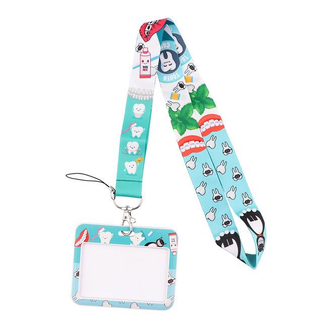 Бейдж с лентой "Уход за зубами", голубой