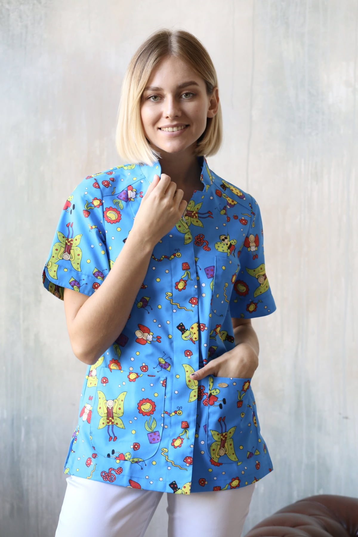 Блуза женская «Педиатр», синий, 54