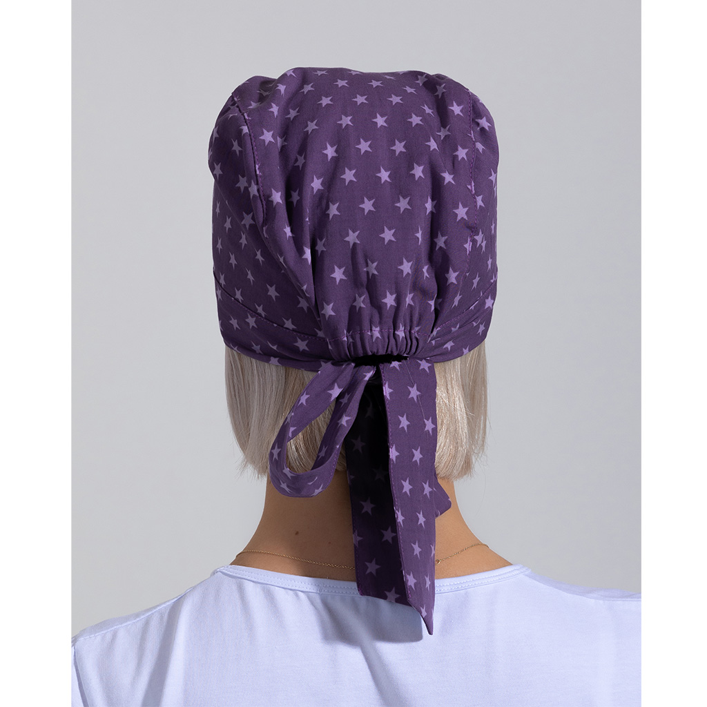 Шапочка медицинская, принт "Звездочки", фиолетовый