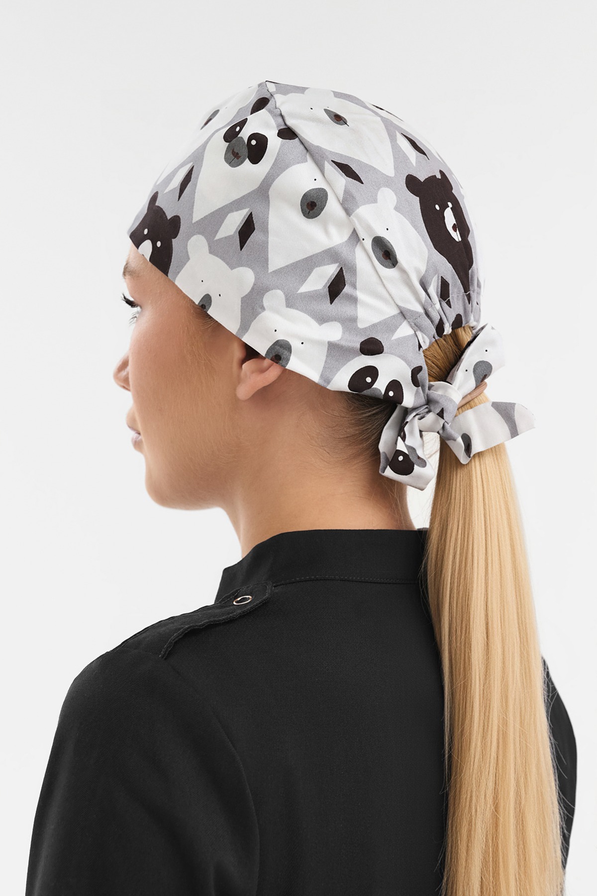 Шапочка медицинская Тезис TZ002, принт "Медведи", серый