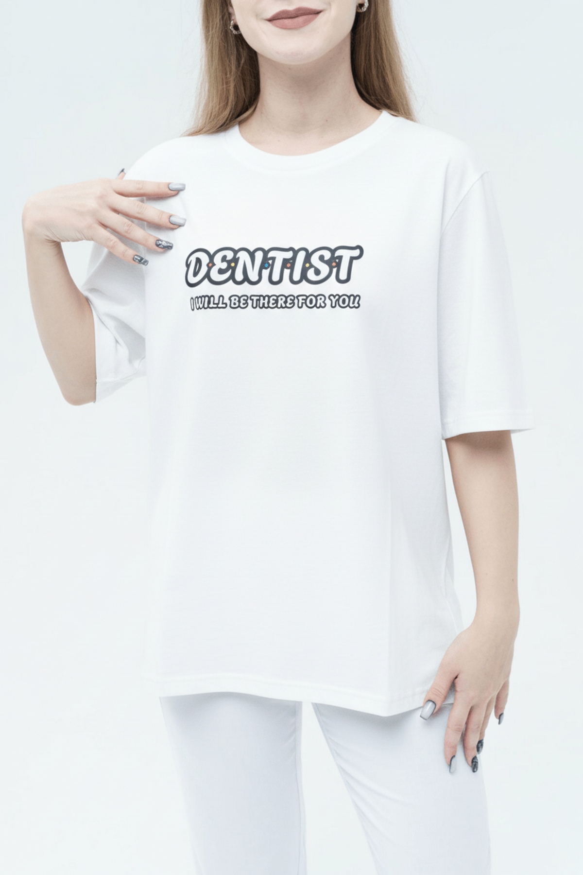 Футболка женская Тезис, принт "Dentist", белый, 44-46