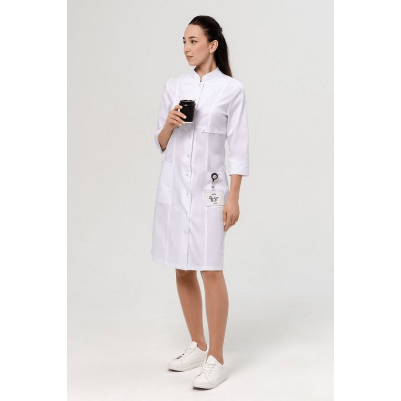 Халат женский 292 Ultra, 3/4 рукав, белый, 42