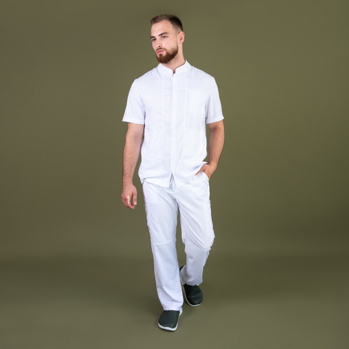 Рубашка мужская на молнии Тезис TZ700, белый, 56