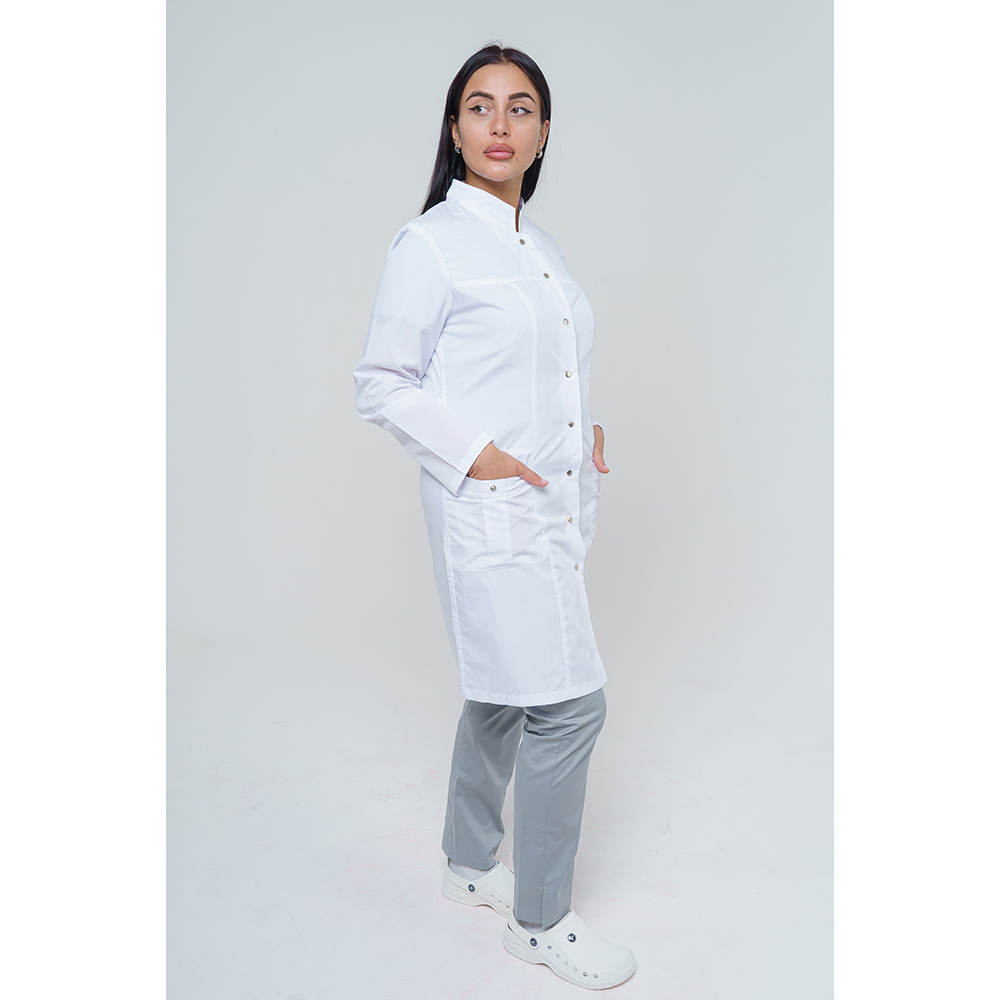 Халат женский 248, длинный рукав, белый, 50