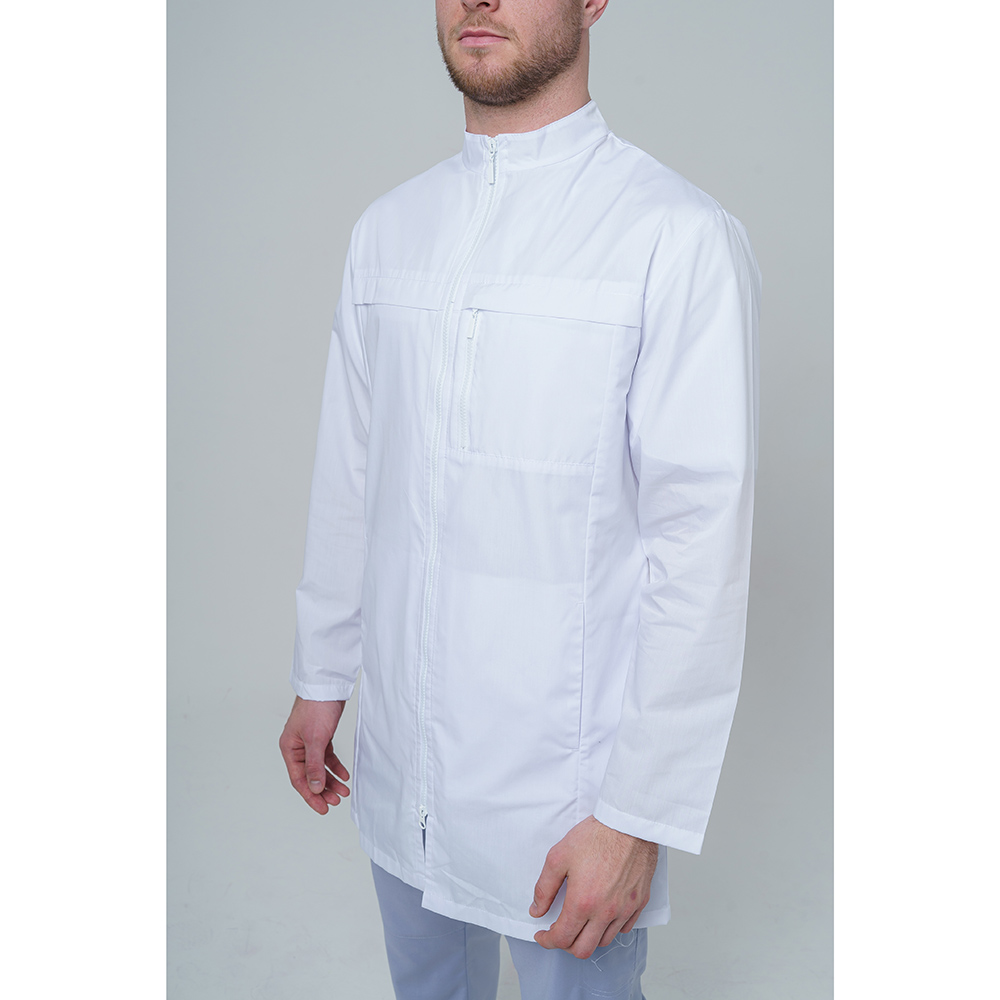 Халат медицинский мужской на молнии, белый, 52