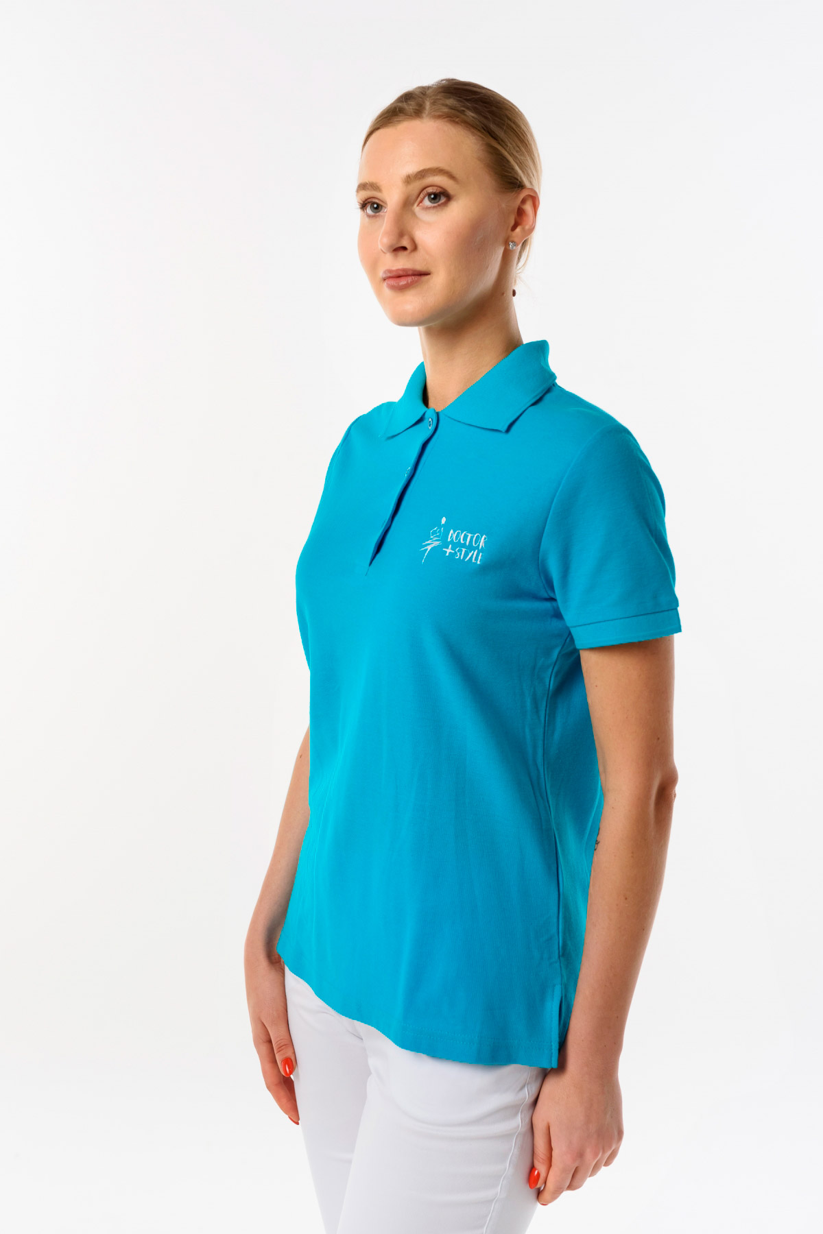 Поло женское, бирюзовый, 52