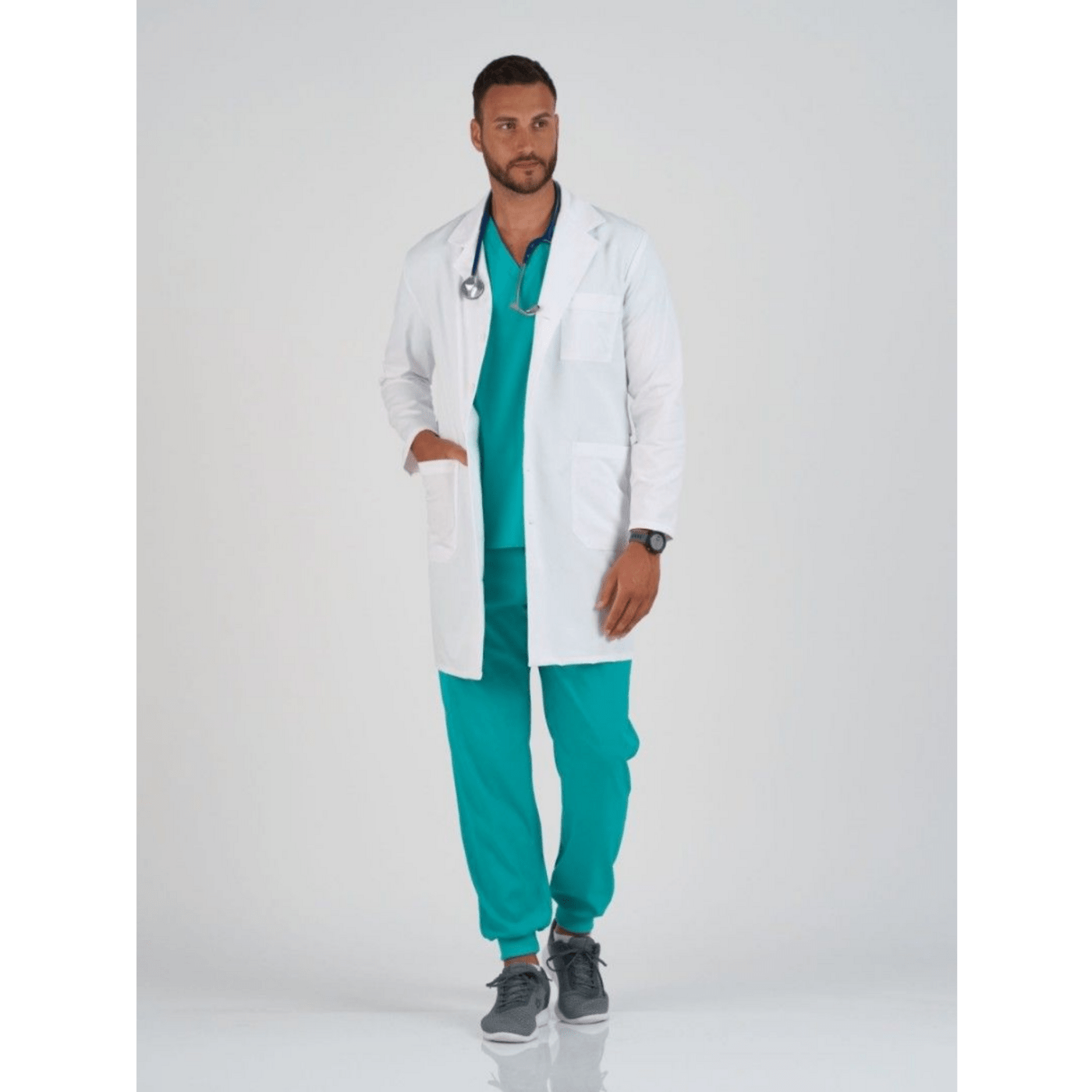 Халат мужской Тезис TZ834 на пуговицах, белый, 44