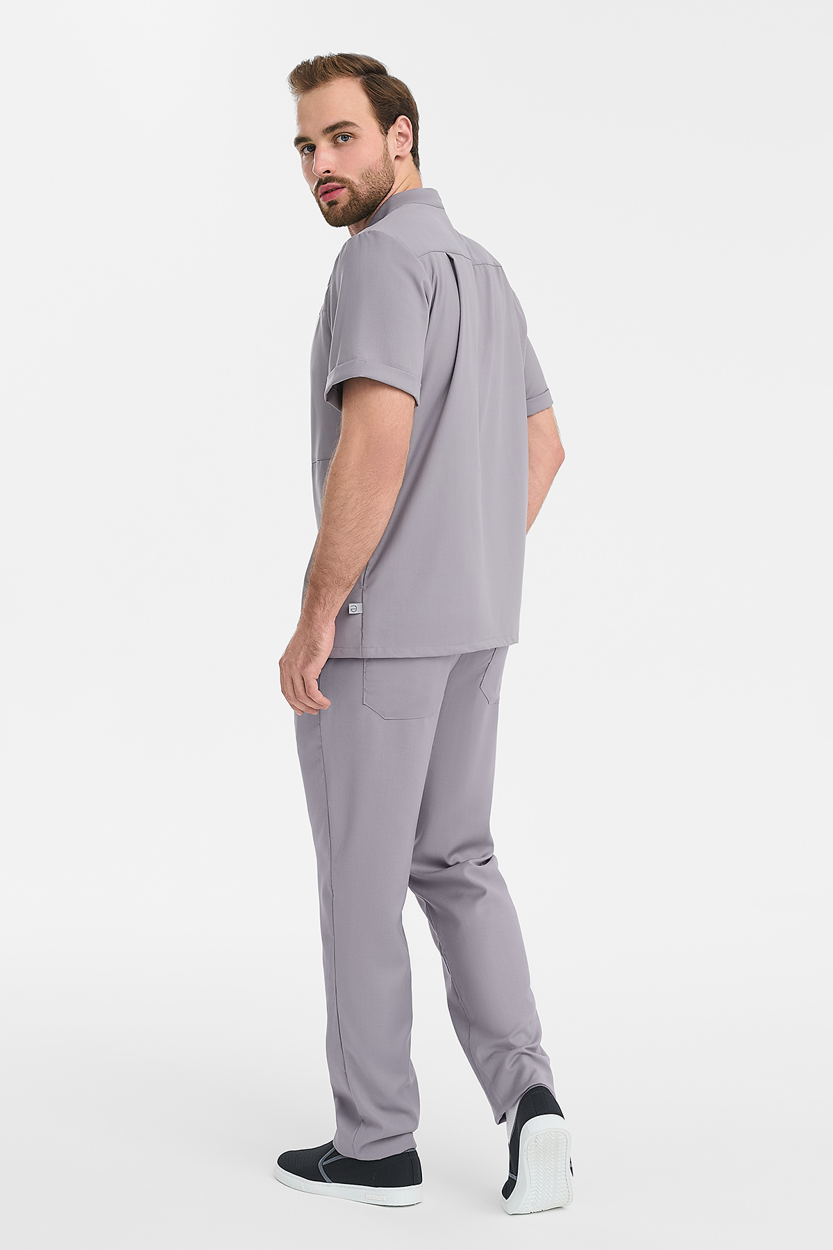 Рубашка мужская на молнии Тезис TZ700, серо-бежевый, 58