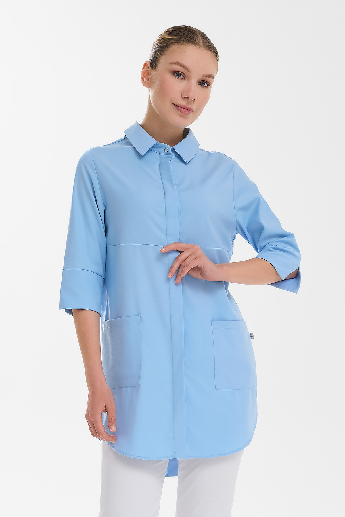 Рубашка женская на кнопках Тезис TZ450, голубой, 44