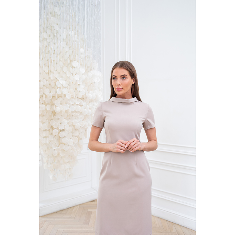 Платье Dr. Nice «Beauty» со стойкой, бежевый, 50